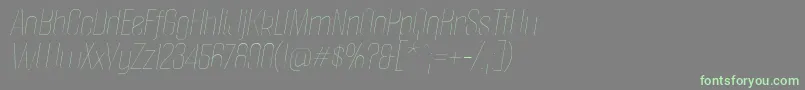 フォントPoliticaThinItalic – 灰色の背景に緑のフォント