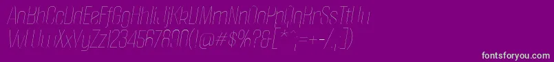 フォントPoliticaThinItalic – 紫の背景に緑のフォント