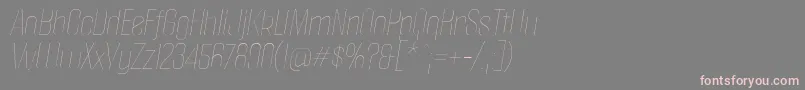 フォントPoliticaThinItalic – 灰色の背景にピンクのフォント