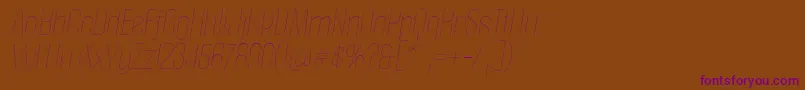 PoliticaThinItalic-Schriftart – Violette Schriften auf braunem Hintergrund