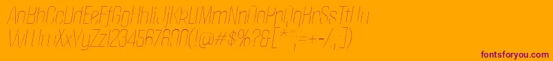 PoliticaThinItalic-Schriftart – Violette Schriften auf orangefarbenem Hintergrund