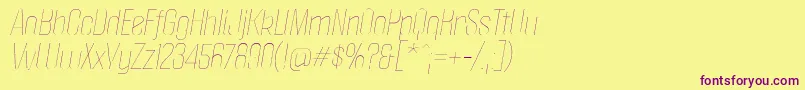 PoliticaThinItalic-fontti – violetit fontit keltaisella taustalla