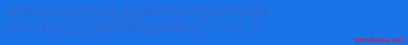 PoliticaThinItalic Font – Red Fonts on Blue Background