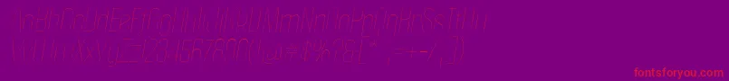 PoliticaThinItalic Font – Red Fonts on Purple Background
