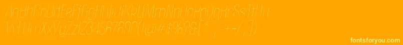 PoliticaThinItalic-Schriftart – Gelbe Schriften auf orangefarbenem Hintergrund