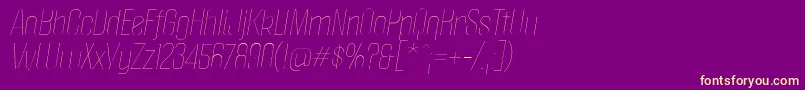 PoliticaThinItalic-Schriftart – Gelbe Schriften auf violettem Hintergrund