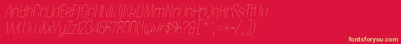 フォントPoliticaThinItalic – 黄色の文字、赤い背景
