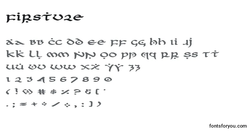 Firstv2eフォント–アルファベット、数字、特殊文字