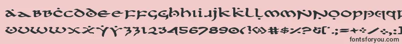 フォントFirstv2e – ピンクの背景に黒い文字