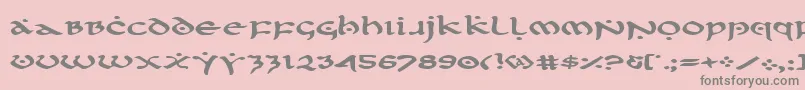 フォントFirstv2e – ピンクの背景に灰色の文字