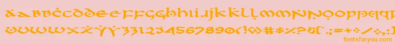 Firstv2e Font – Orange Fonts on Pink Background