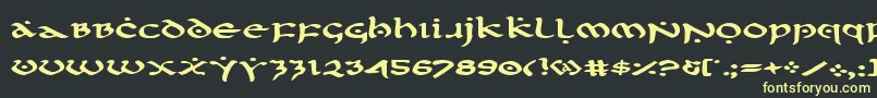 フォントFirstv2e – 黒い背景に黄色の文字