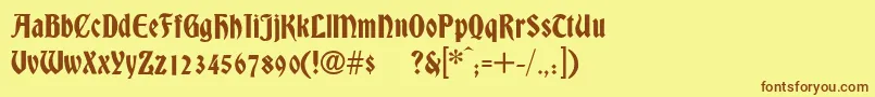 DsBradley Font – Brown Fonts on Yellow Background