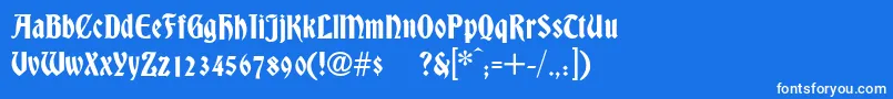 フォントDsBradley – 青い背景に白い文字