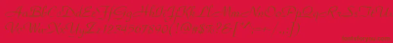 Czcionka Parkavedee – brązowe czcionki na czerwonym tle