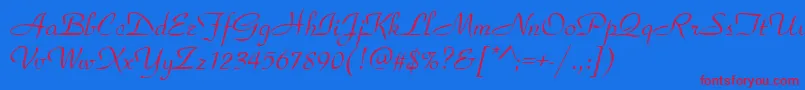 More about Parkavedee Font Parkavedee Font – Red Fonts on Blue Background