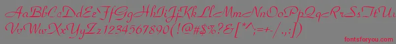 フォントParkavedee – 赤い文字の灰色の背景