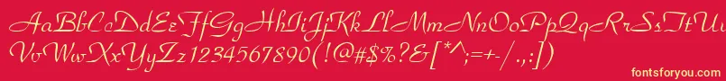 Parkavedee Font – Yellow Fonts on Red Background