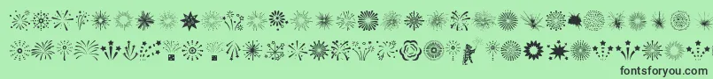 Fireworks Font – Black Fonts on Green Background