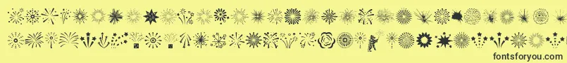 Fonte Fireworks – fontes pretas em um fundo amarelo