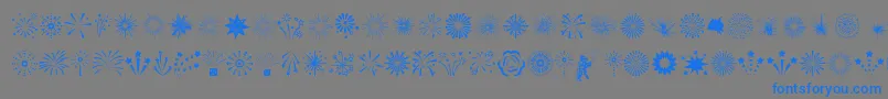 Fireworks Font – Blue Fonts on Gray Background