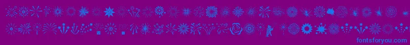 Fonte Fireworks – fontes azuis em um fundo violeta