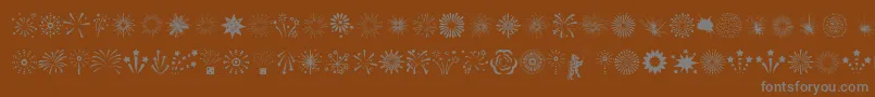 フォントFireworks – 茶色の背景に灰色の文字