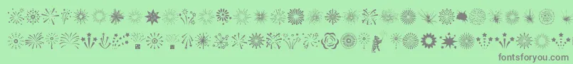 フォントFireworks – 緑の背景に灰色の文字