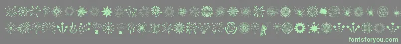 Fireworks Font – Green Fonts on Gray Background