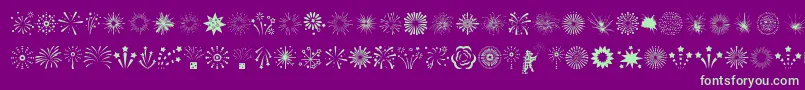 Fonte Fireworks – fontes verdes em um fundo violeta