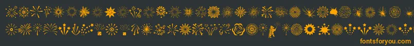 Fireworks Font – Orange Fonts on Black Background