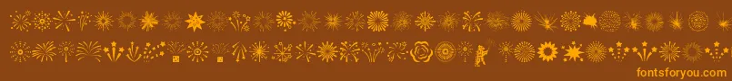 Fireworks Font – Orange Fonts on Brown Background