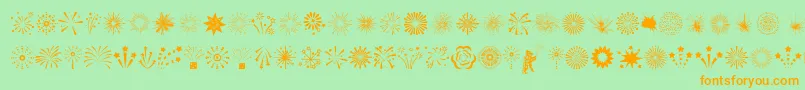 Fireworks Font – Orange Fonts on Green Background