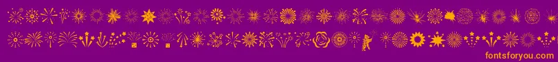 Police Fireworks – polices orange sur fond violet