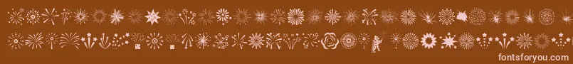 Fireworks-Schriftart – Rosa Schriften auf braunem Hintergrund