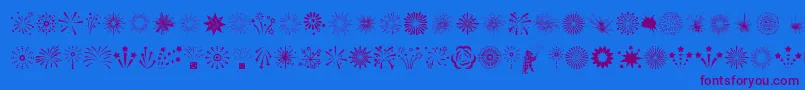 Police Fireworks – polices violettes sur fond bleu