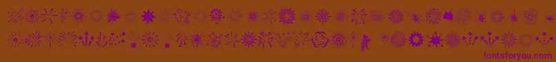 Fireworks-fontti – violetit fontit ruskealla taustalla