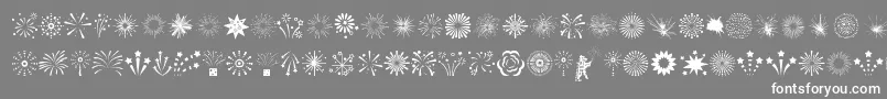 Fireworks-Schriftart – Weiße Schriften auf grauem Hintergrund