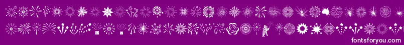 fuente Fireworks – Fuentes Blancas Sobre Fondo Morado