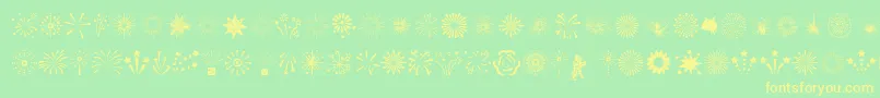 Fireworks Font – Yellow Fonts on Green Background