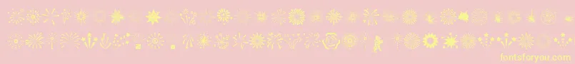 Fireworks-Schriftart – Gelbe Schriften auf rosa Hintergrund