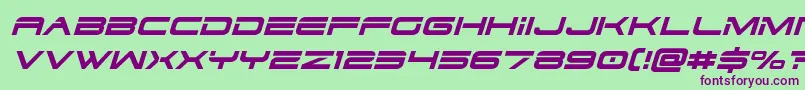 Dodger3ital Font – Purple Fonts on Green Background