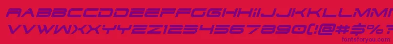 フォントDodger3ital – 赤い背景に紫のフォント