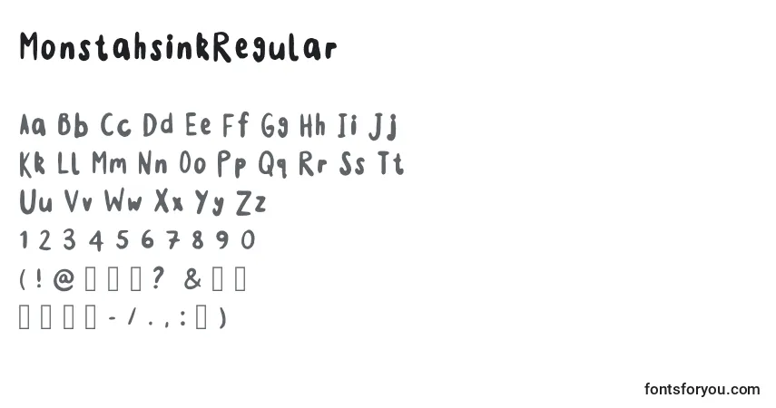 MonstahsinkRegularフォント–アルファベット、数字、特殊文字