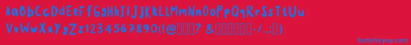 MonstahsinkRegular Font – Blue Fonts on Red Background