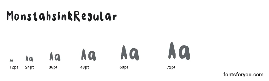 Размеры шрифта MonstahsinkRegular