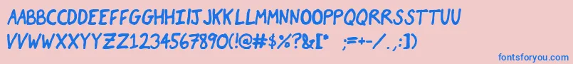 フォントComicJames – ピンクの背景に青い文字