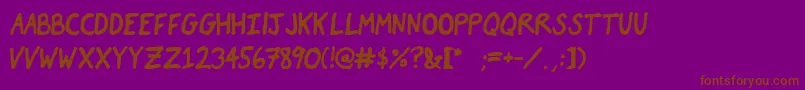 フォントComicJames – 紫色の背景に茶色のフォント