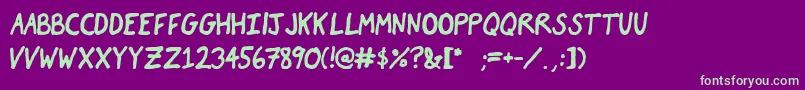 ComicJames Font – Green Fonts on Purple Background
