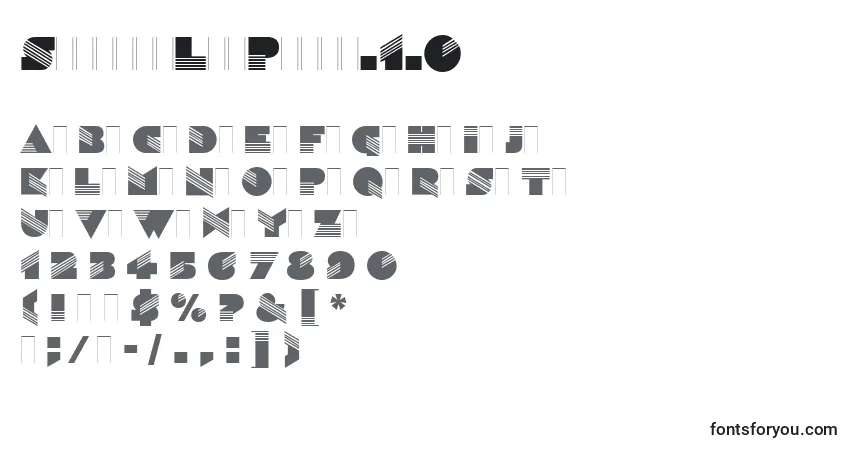 A fonte SinaloaLetPlain.1.0 – alfabeto, números, caracteres especiais